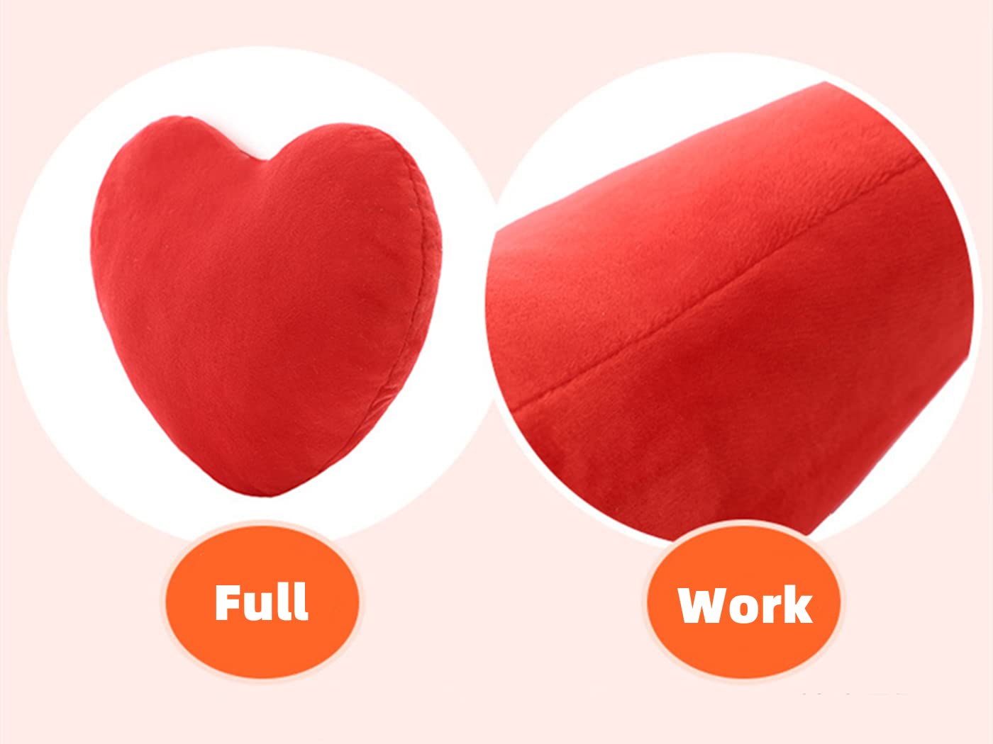 Amazon.com: S_SSOY Plush Pillow Heart Shape Cushion Fluffy